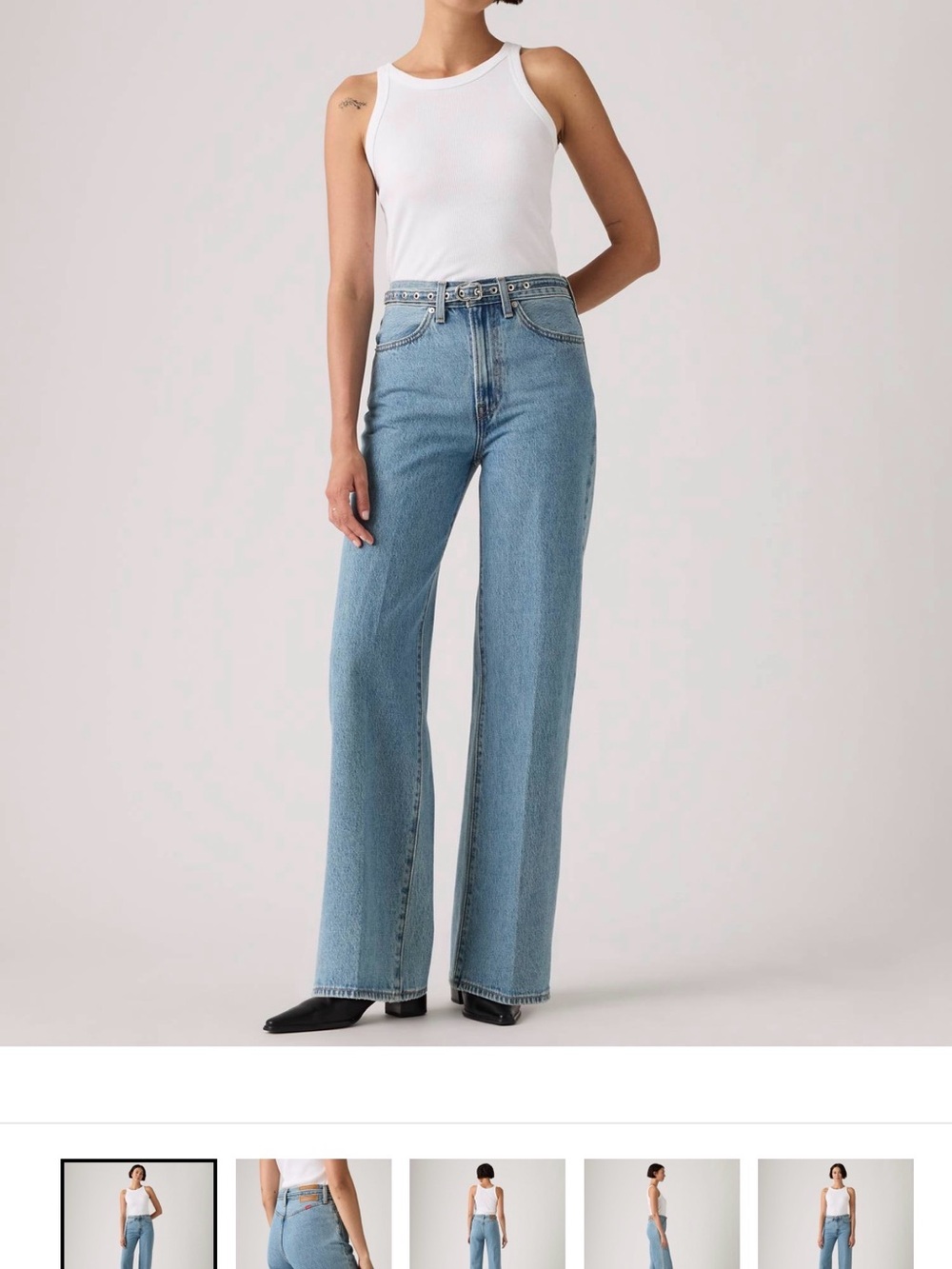 Levi's Light Blue High-Rise Wide-Leg Jeans